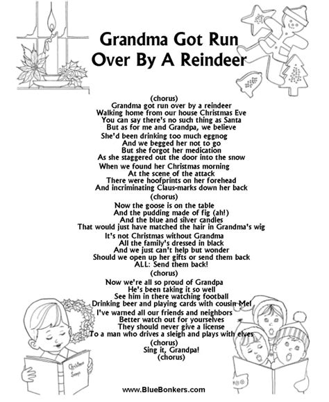 Grandma Got Run Over By A Reindeer Lyrics Printable